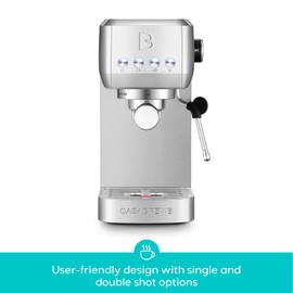 CASABREWS 3700 Essential Espresso Machine 20 Bar, Stainless Steel Cappuccino & Latte Machine with Steam Frother for Home, 43.9oz Water Tank, Coffee Gift for Women & Men, Silver