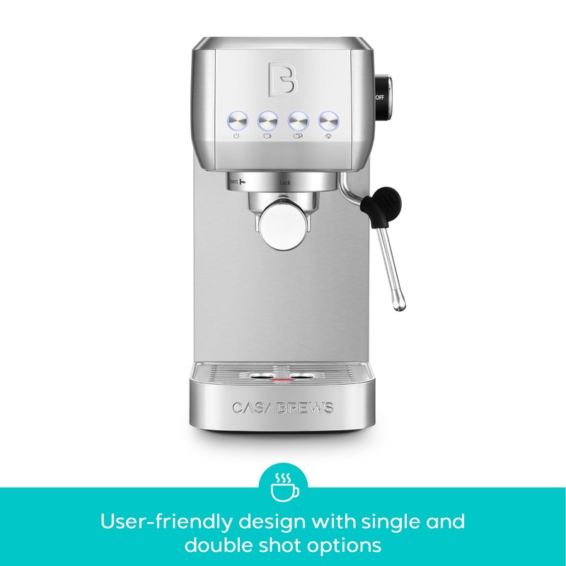 CASABREWS 3700 Essential Espresso Machine 20 Bar, Stainless Steel Cappuccino