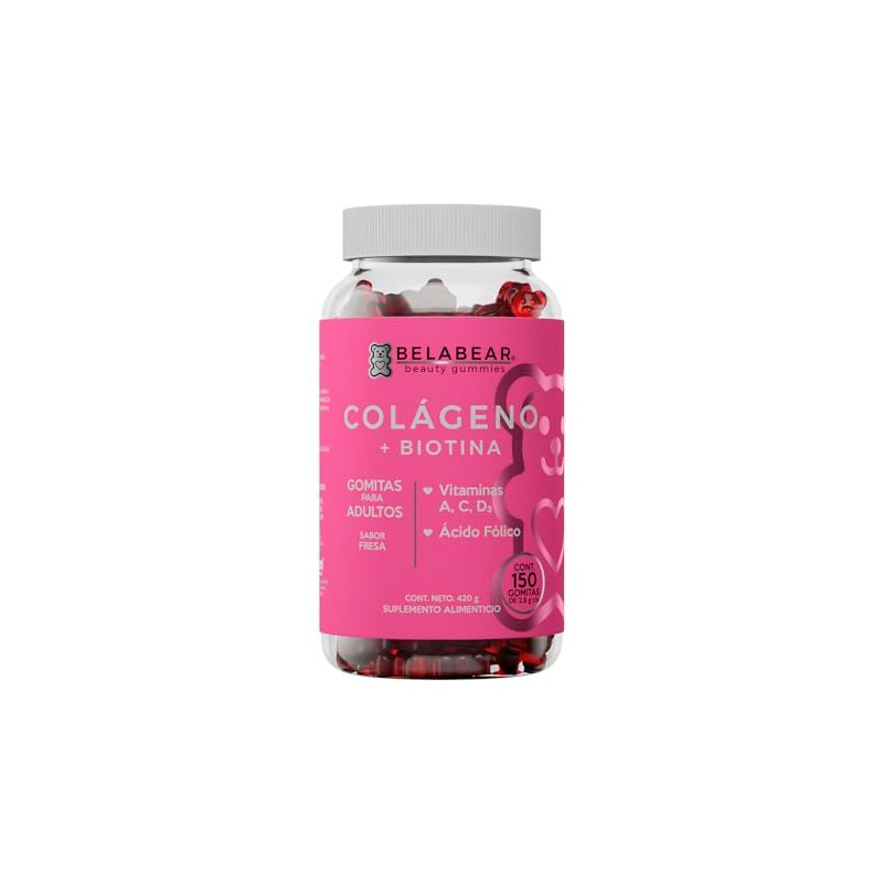 Solanum Belabear Colágeno Biotina Vitamina Ácido Fólico 150 Gomitas