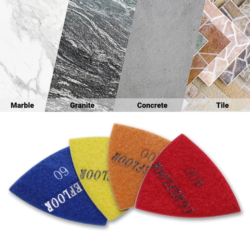 Triangular Diamond Polishing Pads for Corner Edge, Electroplated Sanding Pads