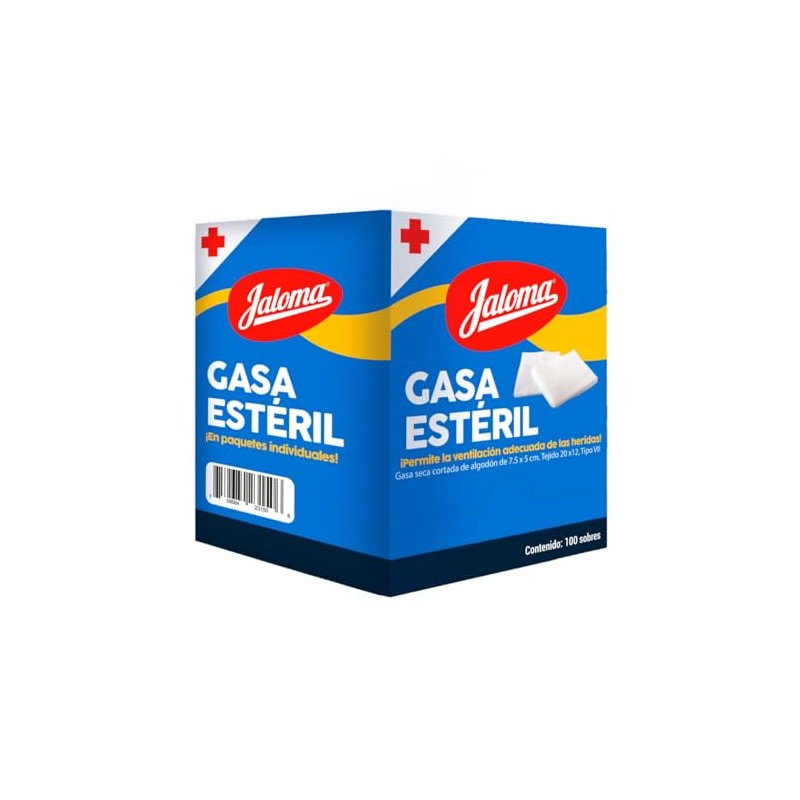 Jaloma | Gasa Estéril Simple 7.5x5 cm, material de curación,