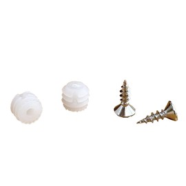 GIFTED LUGAR 50 Sets 8 x 8mm Plastic Dowel Inserts with Screws for Kitchen Cabinet Door Hinges, White, GFFDH3S5-2