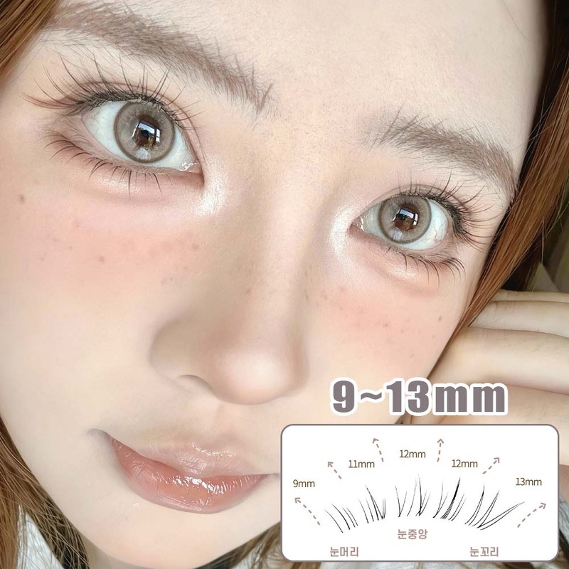 Winkii 노글루 가닥 인조 속눈썹 내추럴 맑은 속눈썹 풀 필요없음