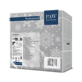 Paw Airlaid Napkins (40 x 40 cm) I Pack of 50 I Perfect for Christmas, Winter, Holidays I Christmas Eve Table Decoration I Airlaid Napkins Fabric-Like - Snowflakes Silver I Snowflakes Silver