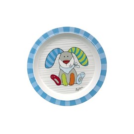SIGIKID Plate Rabbit RingelDingel rPET Blue/Multicoloured, One Size, Blue/Multicoloured