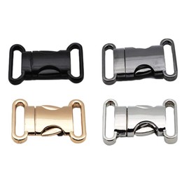 HEALLILY 4pcs Metal Side Release Buckles Adjustable Quick Release Clips DIY Craft Accessories for Paracord Backpack Fanny Pack Dog Collars 20mm (4 Colors)