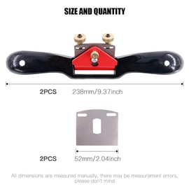 Glarks 2Pcs 10" Adjustable Spokeshave Plane with Flat Base and Metal Blade Wood Working Wood Craft Hand Tool and 2 Extra Blades for Wood Craft, Wood Craver, Wood Working