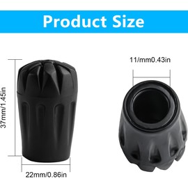 Pack of 8 Nordic Walking Poles Buffers, Nordic Walking Pads Buffers, Hiking Poles Buffer for Hiking Poles, Trekking Poles, Walking Poles, Asphalt Gravel Mountains Hiking Stopper Attachments in PVC