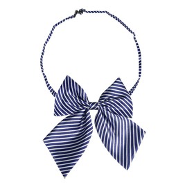 Allegra K School Ribbon, Ribbon Tie, Uniform, Bowtie, Bowtie, Adjustable, Striped Pattern, Girls, blue (navy blue)