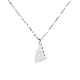 Yiyang Christmas Birthday Gifts for Women Necklace State Pendant Map Necklace NH