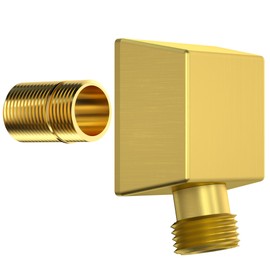 Lavatrum 100% Brass Wall Mounted Supply Elbow, Wall Elbow for Hand Shower, Solid Brass Wall Supply Elbow, Check Valve Included (Brushed Gold)