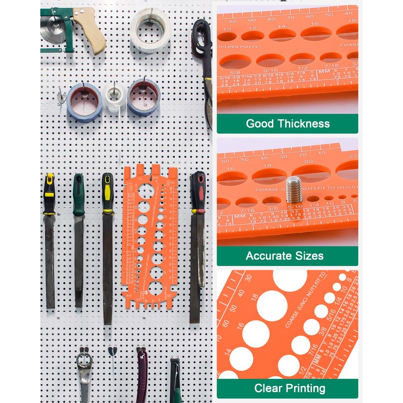 Bolt Gauge (Metric and SAE), Bolt Sizer for Quickly Sizing