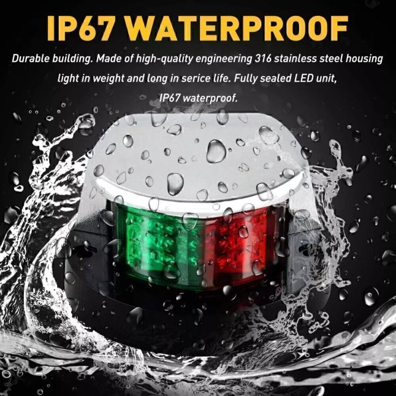 Gearzaar Boat Navigation Lights Red and Green LED Marine Navigation