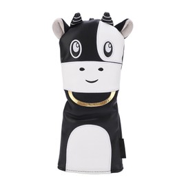 Golf Club Head Cover Ball Driver PU Headcover Cartoon Putter Cover Waterproof for Training CompetitionBlack