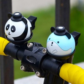 2 x Bicycle Bell Panda Mouse Children's Bicycle Bell for Children's Bicycle Bell Girls Boys for Road Bike Mountain Bike Children's Bicycles (Black + Blue)