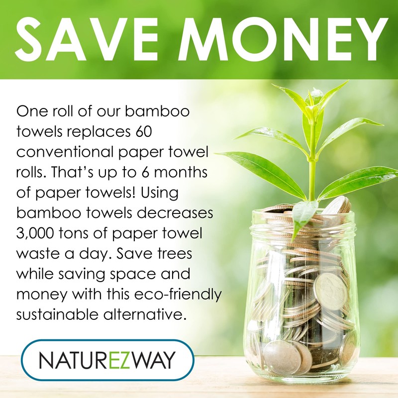 NatureZway Bamboo Perforated Towels Rayon Made from Bamboo, 25 Sheets