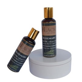 The Black Journey Aceite para el cabello de romero infundido con aceite de ricino negro jamaicano, sin sulfatos, sin parabenos, 3.38 onzas líquidas