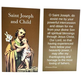 St Joseph Holy Card Bulk Bundle Pack Patron Saint of Fathers and Real Estate Agents, Set of 24