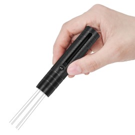 AELORIAD Espresso Distribution Tool,Wdt Tool Espresso With Magnetic Stand,Coffee Distributor With Retractable 6 Needles,Wdt Tool Espresso Stirrer 304 Stainless Steel For Barista(Black)