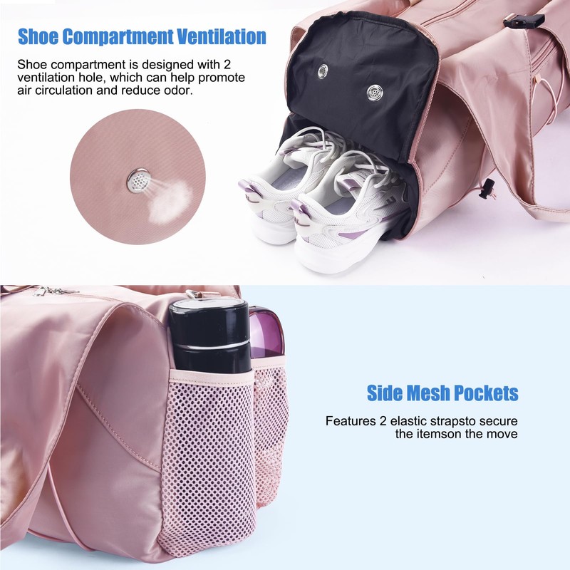 forestfish Gym Bag For Women With Yoga Mat Holder &