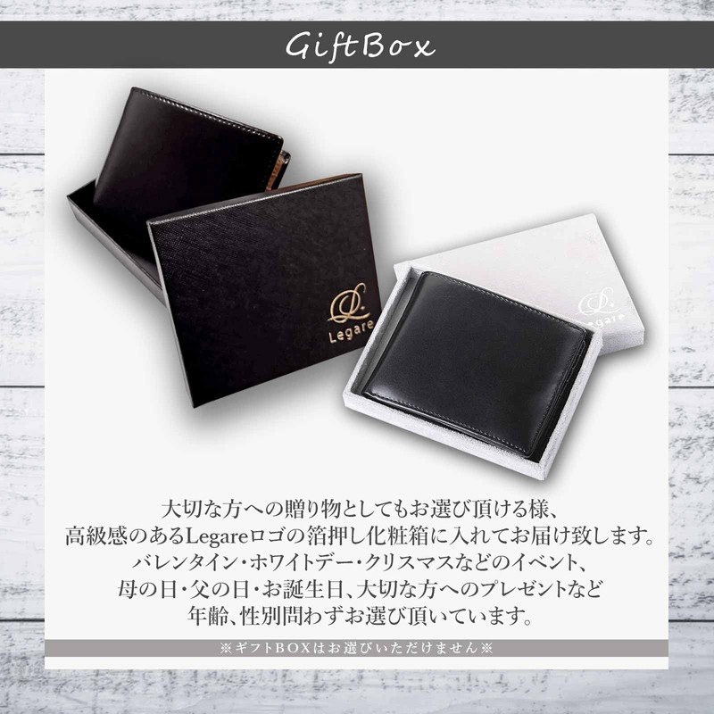[Legare] with Hidden Pockets, Genuine Leather, Bifold Wallet, Many Pockets