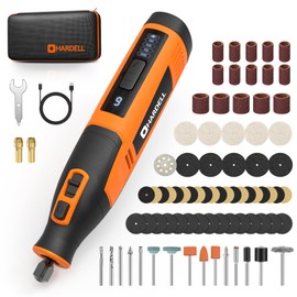 4V Cordless Rotary Tool Kit with 80 Accessories, 4000mAh Battery, 6 Variable Speeds 8000-28000RPM, Type-C Fast Charging for Cutting, Sanding, Polishing, Drilling, Carving, DIY Crafts (Orange)
