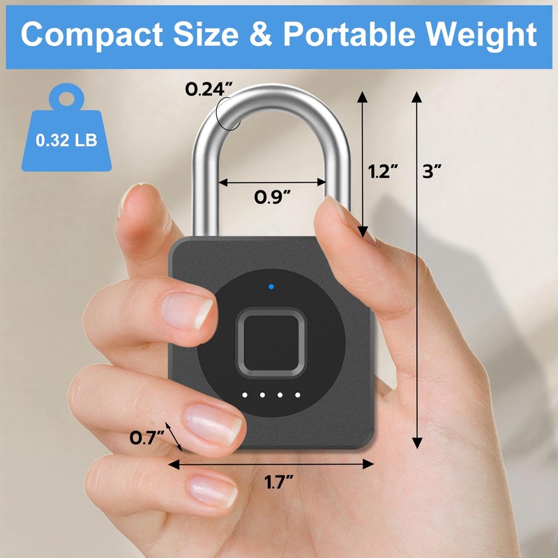 Gym Locker Padlock eLinkSmart Fingerprint Mobile APP Unlock Remote Management