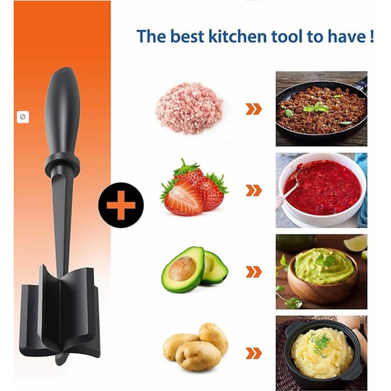 Nylon Meat Chopper, Heavy Duty Meat Masher for Ground Beef,