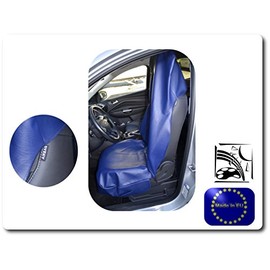 LOUFIMIDON Faux Leather Car Seat Cover, Dark Blue