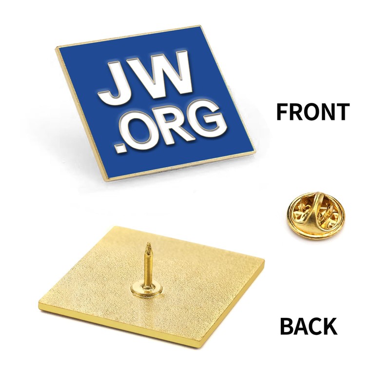 JW.ORG Square Gold Lapel Pin Jehovah Witness - 1" Square