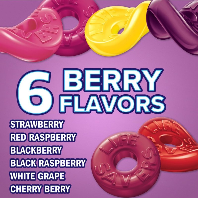 LIFE SAVERS Wild Berries Gummy Candy, 3.22 oz Bags (Pack