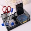 Mesh Desk Organiser Black Pencil Holder Tidy 3 Compartment Desktop