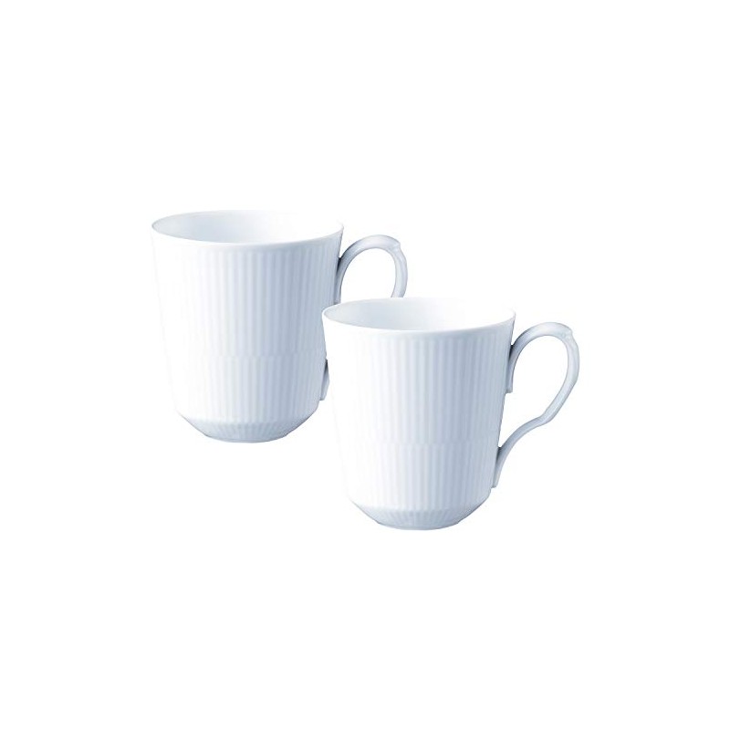 Royal Copenhagen 1016918 White Fluted Pair Mug L Wedding Gift