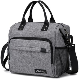 TuErCao Insulated Lunch Bag Soft Cooler Bag for Beach Travel Picnic, Adult Lunch Box for Women for Work, Dark Grey