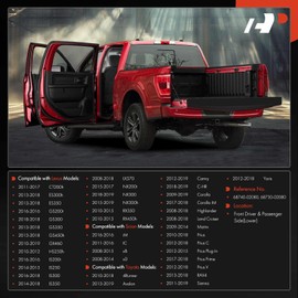 A-Premium Door Hinge Assembly Compatible with Toyota, Lexus, Scion Models - Corolla, Prius, Highlander, 4Runner, GX460, ES350, CT200h, tC, xB, xD, Front Left & Right Lower Side, 2-PC Set