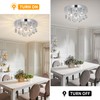 TISLYCO Modern Raindrop Crystal Chandelier, 3 Lights Flush Mount Ceiling