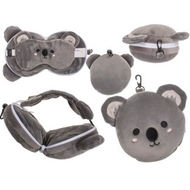 Out of the blue Plush Travel Pillow with Eye Mask Koala 6" x 7" x 4"