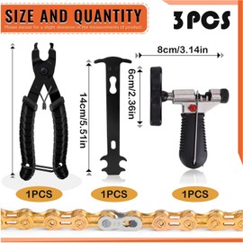 VireEyU Chain Lock Pliers 3-in-1 Bicycle Chain Tool - Chain Riveter Bicycle Chain Pliers for Opening & Closing Chain Lock, Ideal for Bicycle Chain Maintenance
