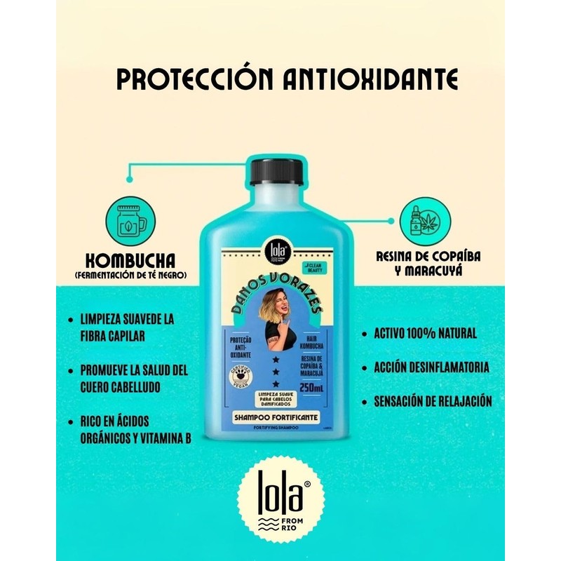 Shampoo Fortificante Danoz Vorazes - Cabello extremadamente dañado 250ml Lola