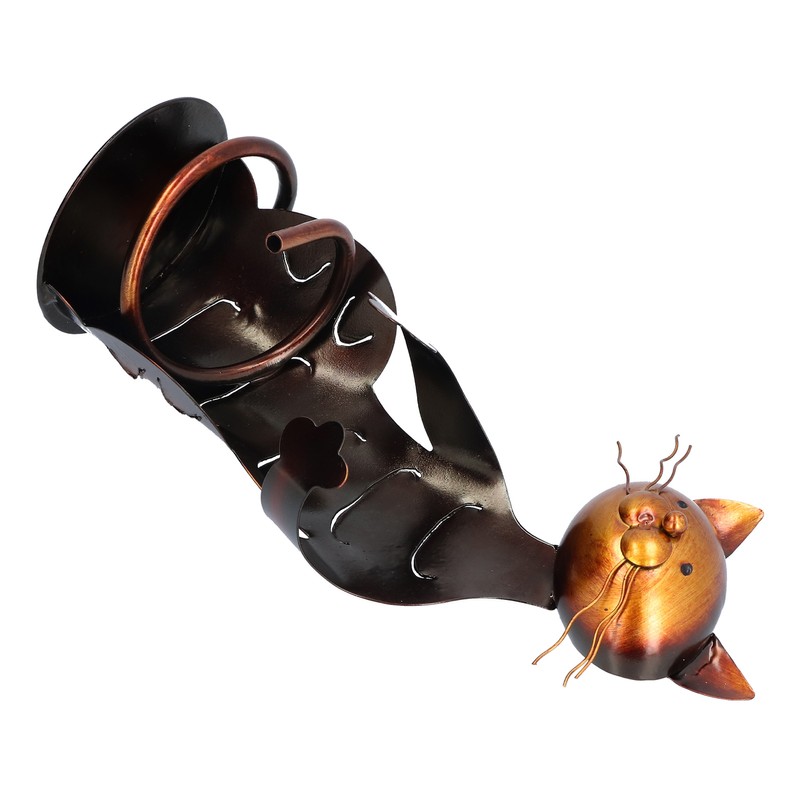 Cat Shaped Wine Rack Metal Sculpture Shelf Practical Sculpture Home