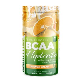 About Time About Time Plant Based BCAA Hydrate Clear with L-Glutamine & Electrolytes (Non-GMO, Gluten Free, Monk Fruit) - Orange Cream, 20 Servings