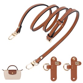 Azjachiny Purse Straps for Women Crossbody Bag Replacement Leather Strap Accessories Set Suit for Longchamp Bag (0.35in Brown 1)