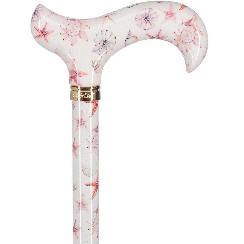 Royal RC Canes Watercolor Seashells Adjustable Designer Derby Cane –