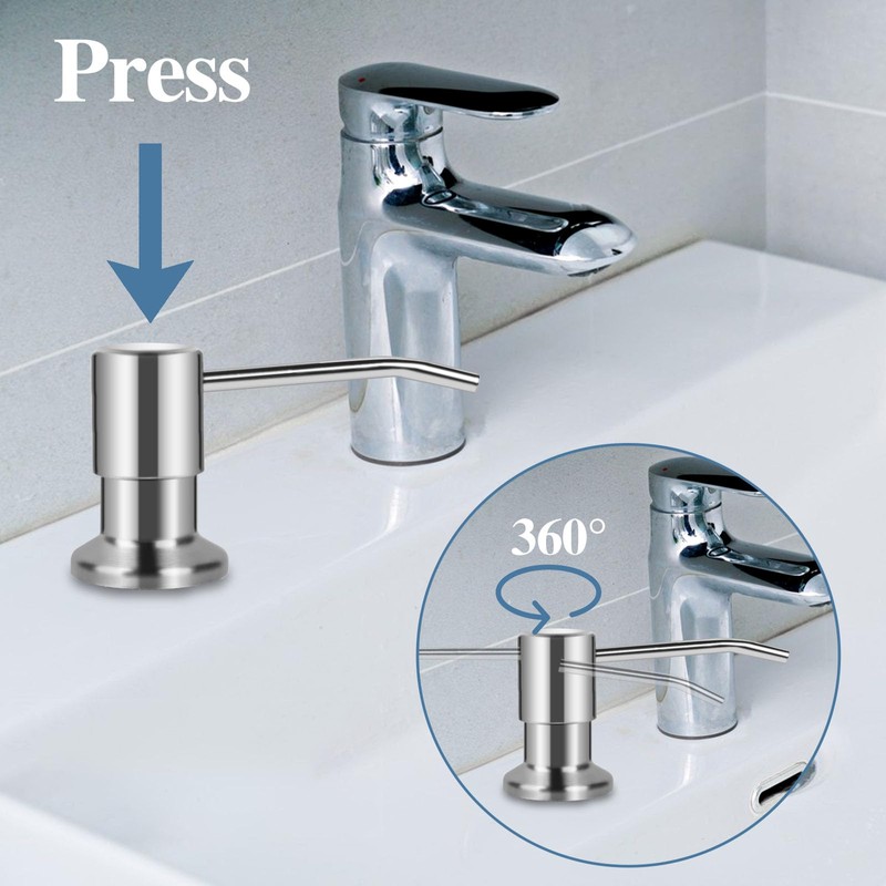 Dish Soap Dispenser for Kitchen Sink, Countertop Built in Sink