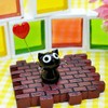 かわいい 猫 手作り ガラス細工 ハート黒ねこ CYK729