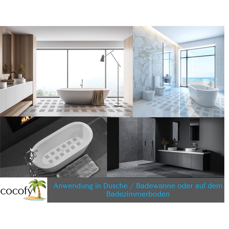 cocofy Non-Slip Shower Sticker Transparent XXL Large 15 x 15