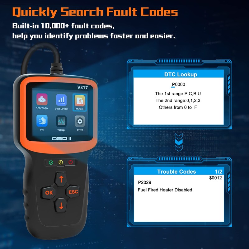 Zmoon OBD2 Scanner Diagnostic Tool, Vehicle Check Engine Code Readers