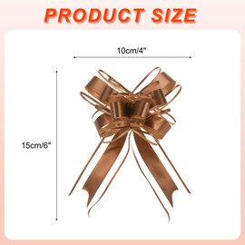 uxcell 10pcs 6 Inch Large Pull Bow Gift Wrapping Organza Bows Ribbon Coffee for Wedding Baskets Presents Christmas