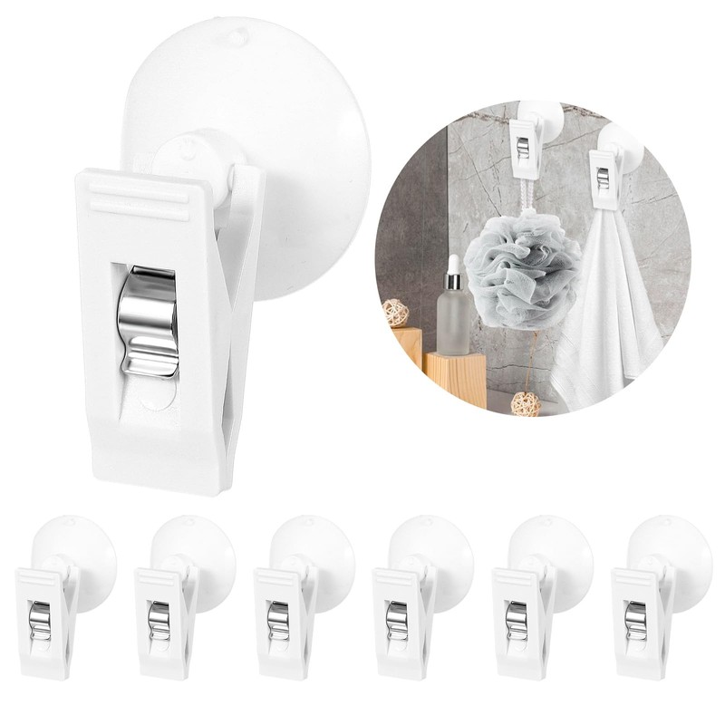 6 Pack Shower Curtain Clips Self Adhesive Shower Curtain Holder