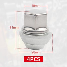 lcyen 4 Pcs Alloy Wheel Nuts Ford Focus Fiesta Kuga Wheel Nuts M12 x 1.5mm,Ford Focus Wheel Nuts Strengthened Solid Car Wheel Nuts 1366029 1454051 Compatible with Ford Fiesta Focus Mondeo Fusion